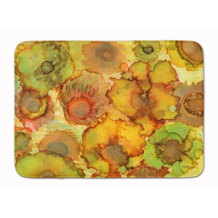 Carolines Treasures Abstract Flowers in Yellows and Orange Machine Washable Memory Foam Mat 8986RUG